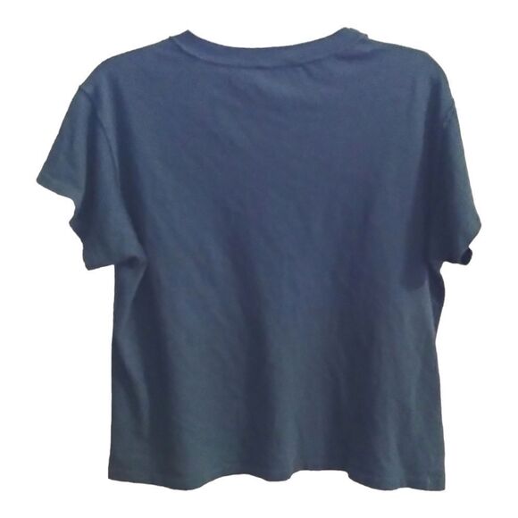 Daydreamer KISS Cropped Tee Shirt Sz L Short Sleeve Dark Gray No Size Tag - Picture 2 of 8